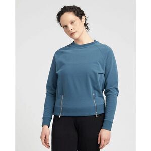 Universal Standard Teal Peachy Terry Side Zip Pullover Sweatshirt Size Small